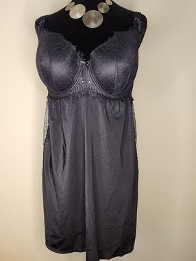 Ashley Graham 3X Satin Lace Babydoll Lingerie Underwire Plus Size